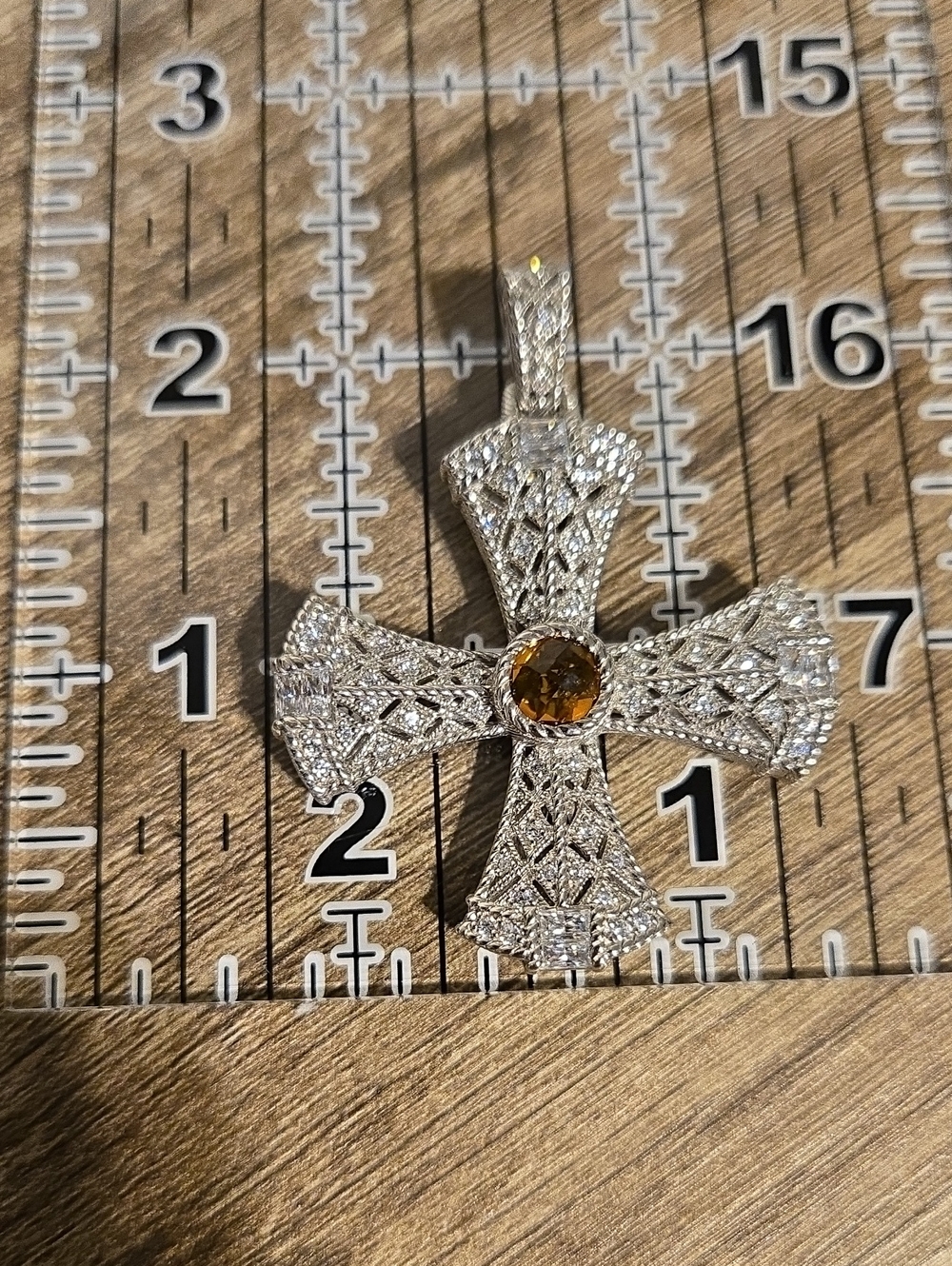 Judith Ripka sterling silver Maltese cross pendant enhancer. - Picture 4 of 5